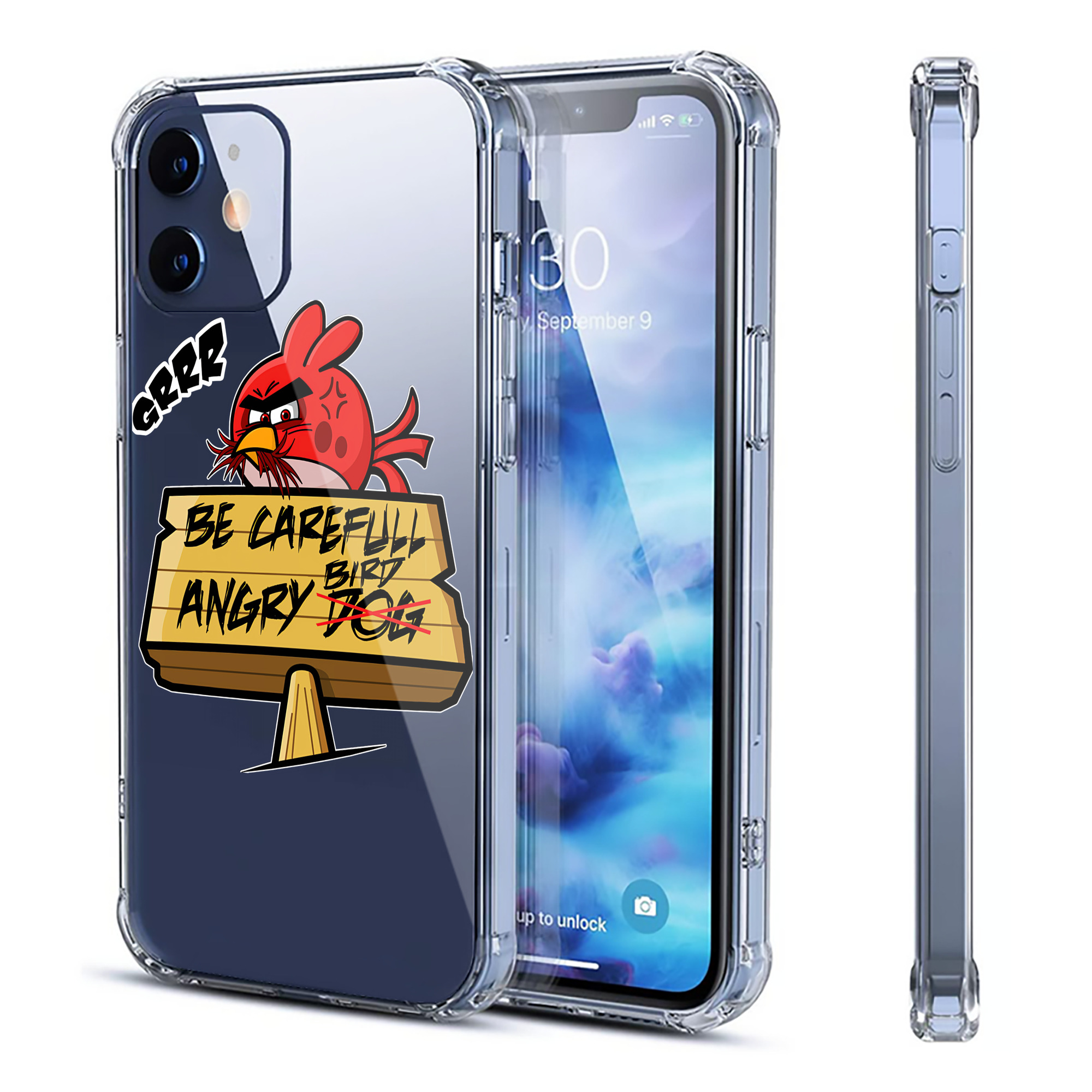 （画像用） Angry Birds アングリーバード 【iPhone 12シリーズ対応】透明スマホケース（クリアソフトケース）